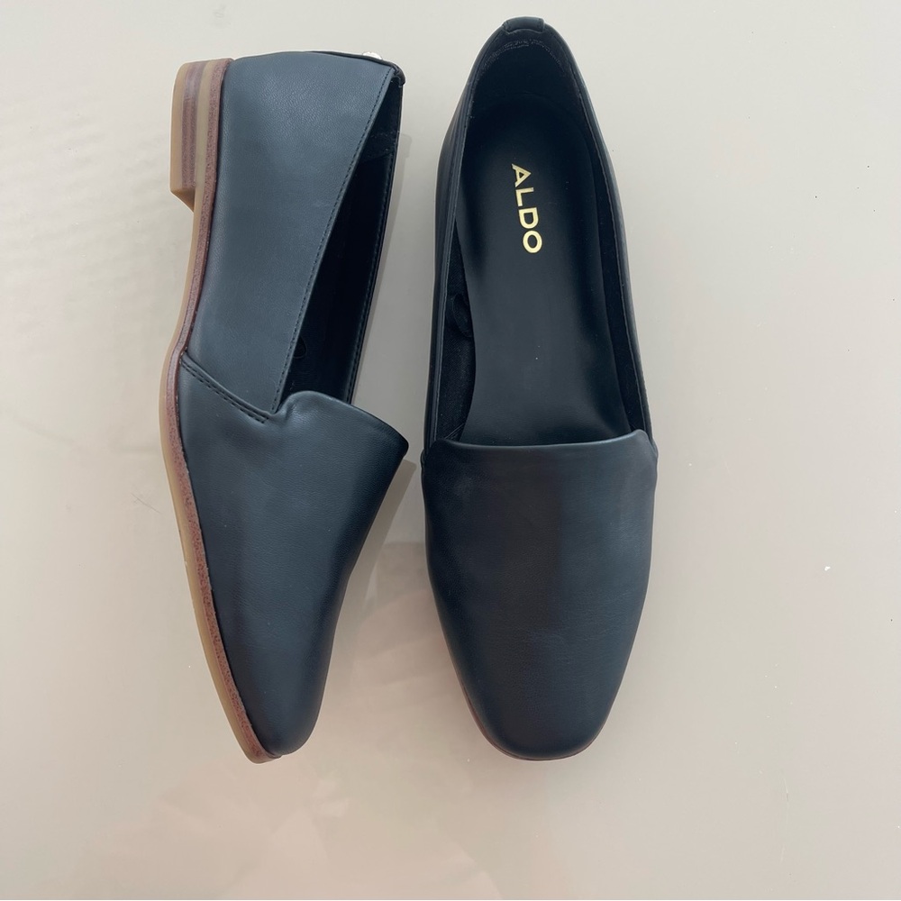 Aldo black loafers size 8